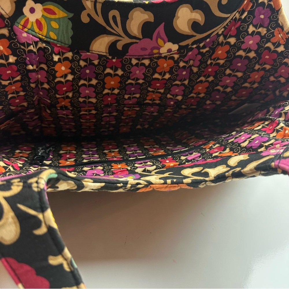 Vera Bradley Black and Multicolor Floral Shoulder Bag - Picture 4 of 9